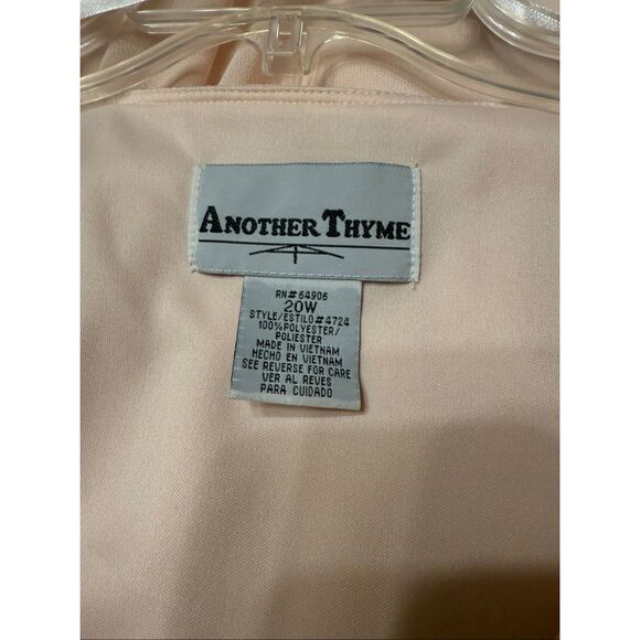 VTG Another Thyme Womens Blush Pink Embroidered Sheer Overlay Shift Dress Size 2 - Picture 6 of 7